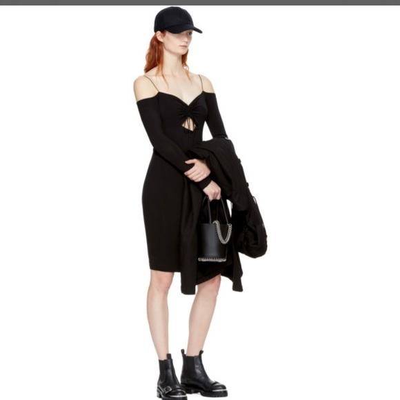 T by Alexander Wang Pink Long Sleeve Cut out Off the Shoulder Dress size Medium - Picture 2 of 7